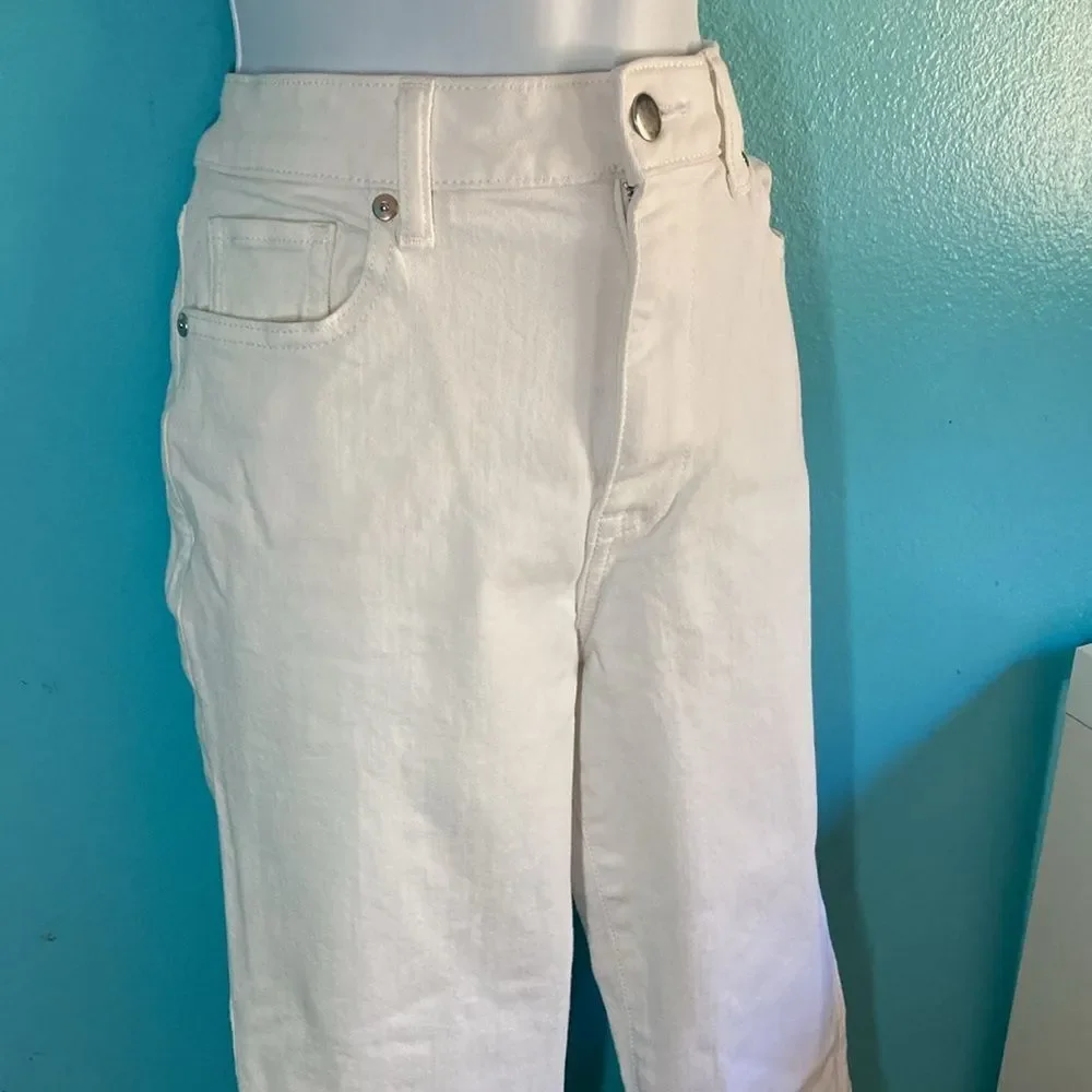 Elizabeth & James Size 6 Crop Flare Jeans in White Denim High Rise 23